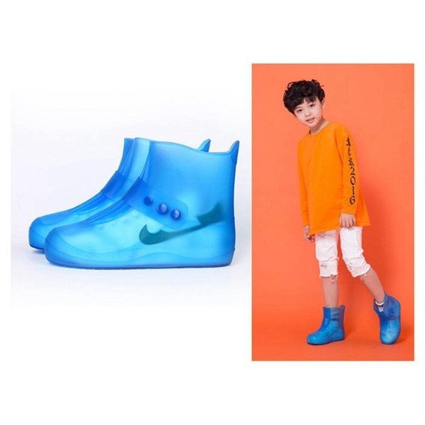 Fashion Integrated PVC Waterproof  Non-slip Shoe Cover with Thickened Soles Size: 42-43(Blue)