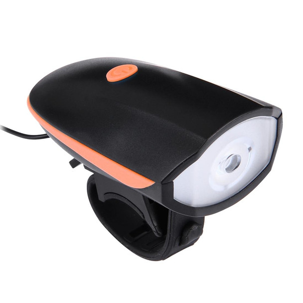 125 / 250LM 3 Modes USB Rechargeable LED Bright Light with Horn & Handlebar Mount(Orange)