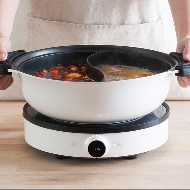 Original Xiaomi Zhiwu Soup Pot Household 4L Non-stick Food Stockpot Aluminum Alloy Electric Hot Pot(White)