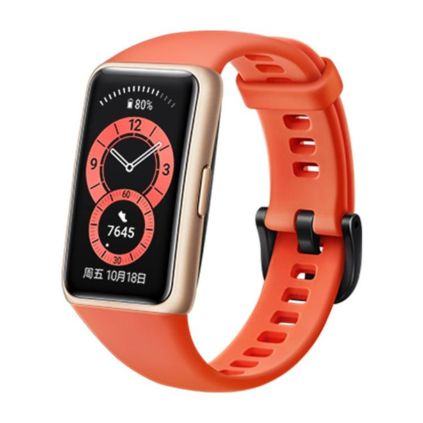 Original Huawei Band 6 1.47 inch AMOLED Color Screen Smart Wristband Bracelet, NFC Edition, Support Blood Oxygen Heart Rate Monitor / 2 Weeks Long Battery Life / Sleep Monitor / 96 Sports Modes(Orange)