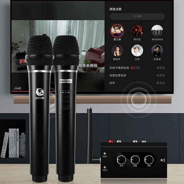 Original Lenovo TW01C TV K Song Dual Wireless Microphone with Sound Card Set