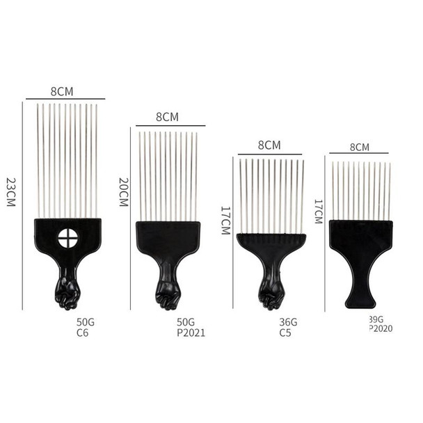 3 PCS Hairdressing Steel Needle Oil Hair Comb Plastic Haircut Pointed Tail Comb, Color Classification: P2021