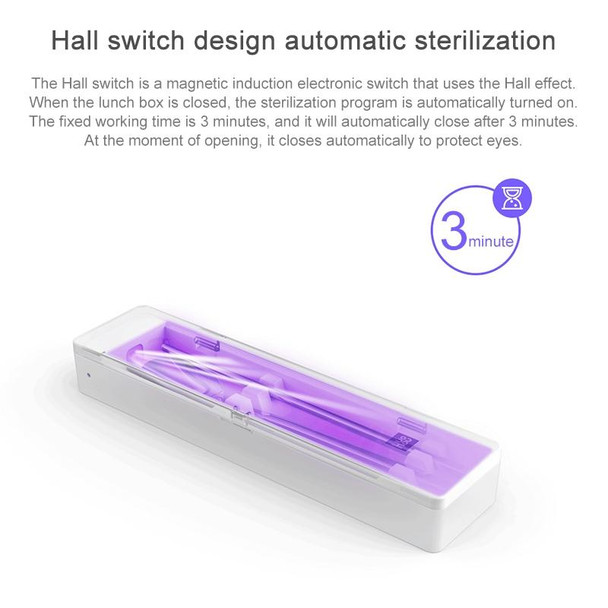 Xiaomi Youpin Huohou Self-sterilizing Portable Tableware Box Chopsticks Spoon Sterilization Box (White)