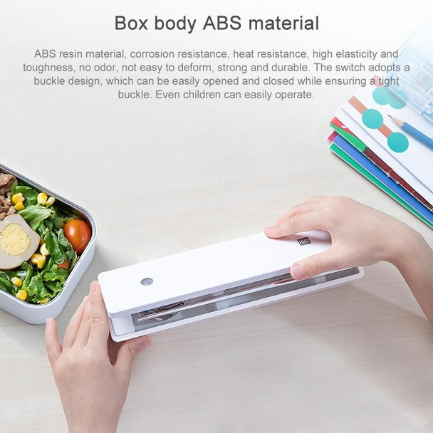 Xiaomi Youpin Huohou Self-sterilizing Portable Tableware Box Chopsticks Spoon Sterilization Box (White)