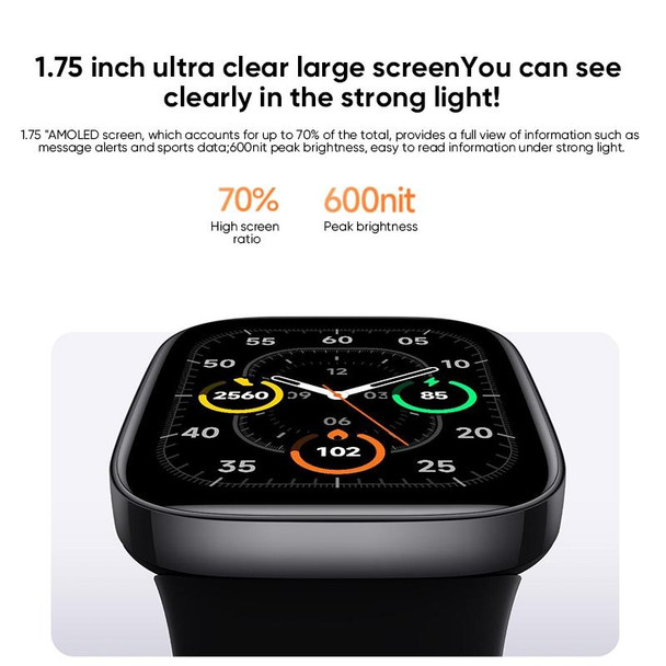 Original Xiaomi Redmi Watch 3, 1.75 inch AMOLED Screen 5 ATM Waterproof, Support Heart Rate Monitor / GPS / 121 Sports Modes (White)