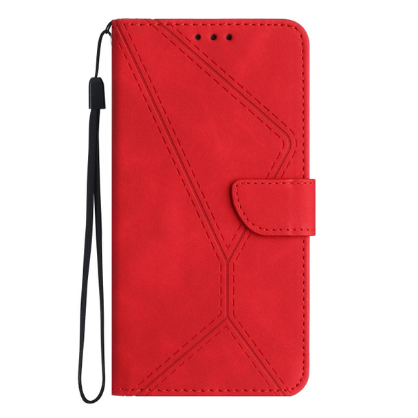 For Samsung Galaxy A73 5G Stitching Embossed Leatherette Phone Case(Red)