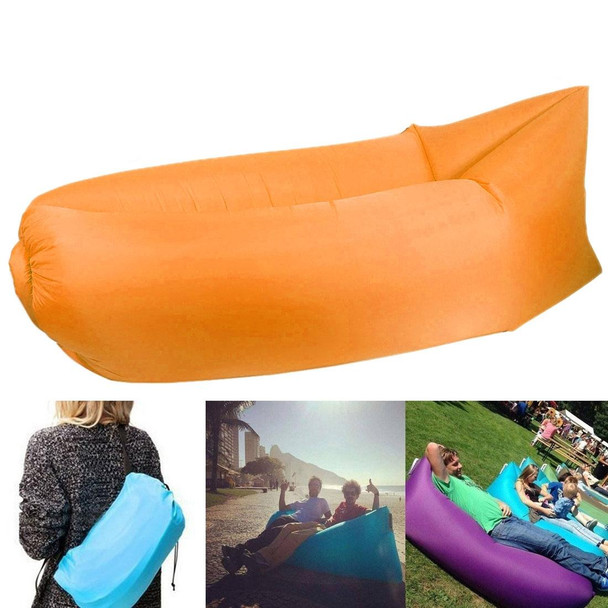 Inflatable Lounger Polyester Fabric Compression Air Bag Sofa for Beach / Travelling / Hospitality / Fishing, Size: 185cm x 75cm x 50cm, Normal Quality(Orange)