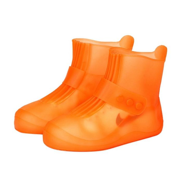 Fashion Integrated PVC Waterproof  Non-slip Shoe Cover with Thickened Soles Size: 40-41(Orange)