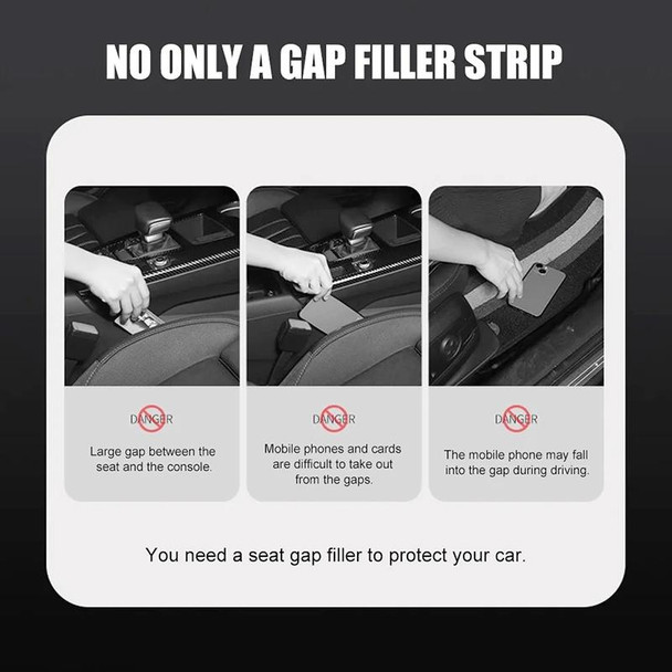 1 Pair Car Seat Gap Bar Car Interior Armrest Box Gap Leak-proof Filler (Green)