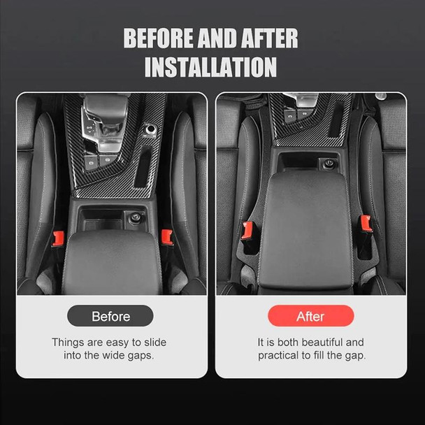1 Pair Car Seat Gap Bar Car Interior Armrest Box Gap Leak-proof Filler (Black)