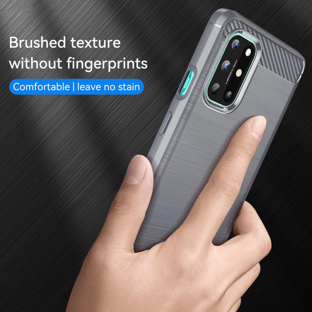 For OnePlus 8T Brushed Texture Carbon Fiber TPU Case (Grey)