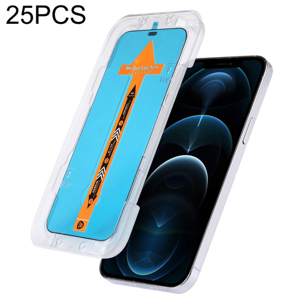 25 PCS Fast Attach Dust-proof Anti-static Tempered Glass Film - iPhone 12 Pro Max