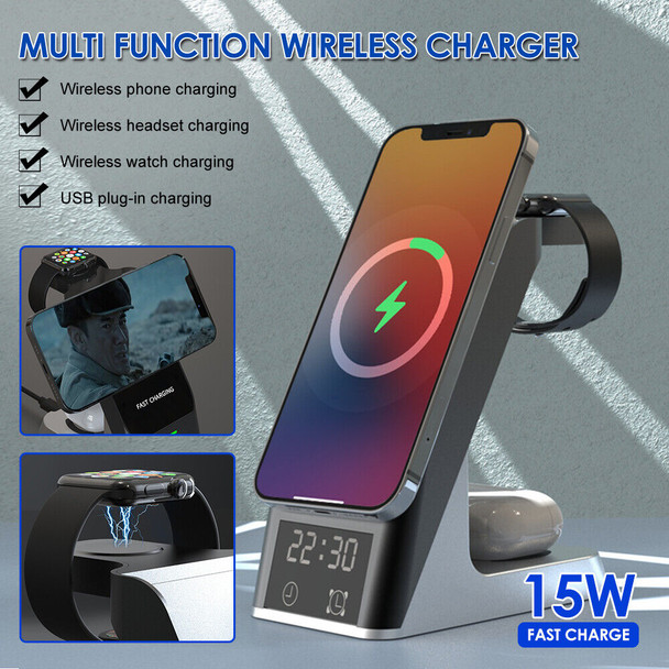 Wireless Fast Charger With Digital Display Alarm