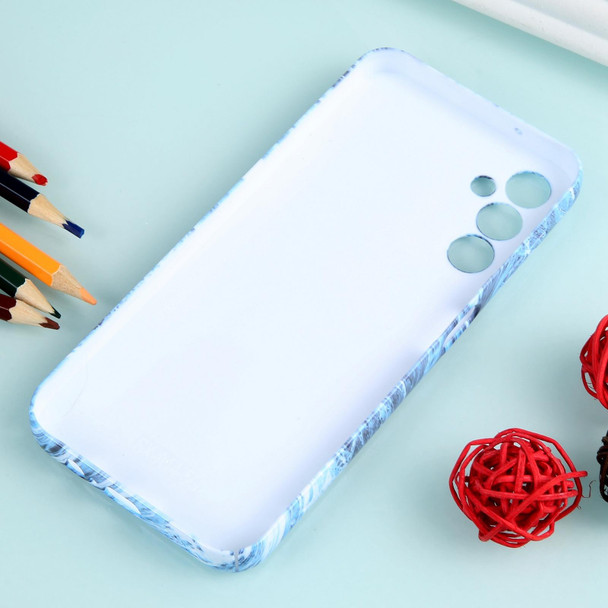 For Samsung Galaxy S22 5G Marble Pattern Phone Case(Navy Blue White)