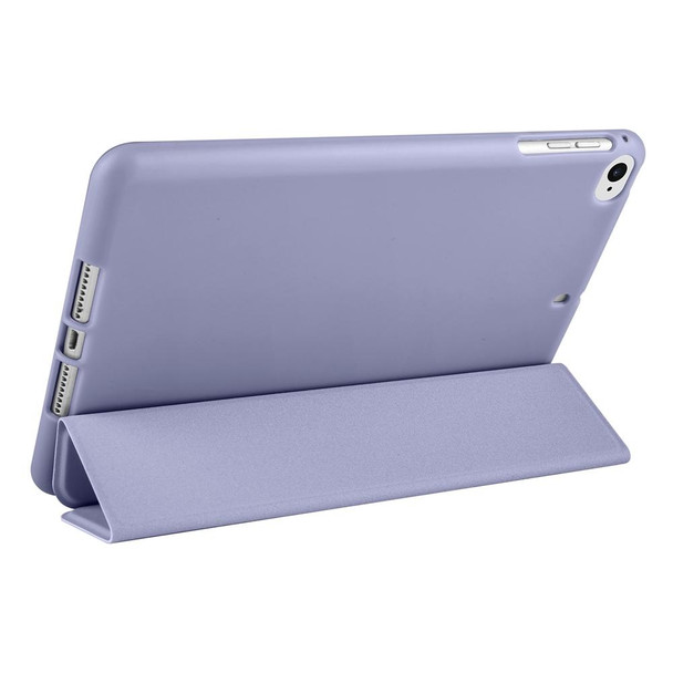 For iPad mini 5 / 4 / 3 / 2 / 1 3-folding TPU Horizontal Flip Leatherette Tablet Case with Holder(Lavender Grey)