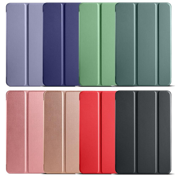 For iPad mini 5 / 4 / 3 / 2 / 1 3-folding TPU Horizontal Flip Leatherette Tablet Case with Holder(Black)