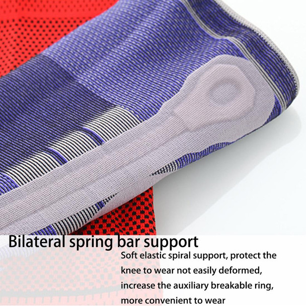 Outdoor Fitness Mountaineering Knit Protection Silicone Anti - collision Spring Support Sports Knee Protector, Size: XL (Light Grey)