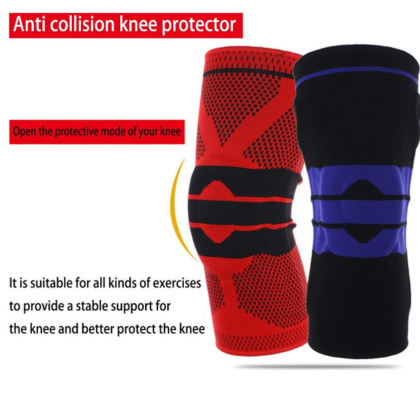 Outdoor Fitness Mountaineering Knit Protection Silicone Anti - collision Spring Support Sports Knee Protector, Size: XL (Light Grey)