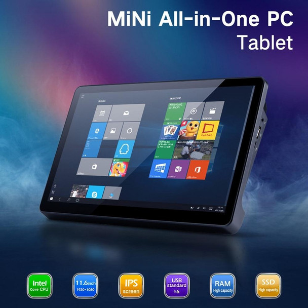 PiPo X15 Mini All-in-One PC & Tablet, 11.6 inch, 8GB+512GB, Windows 10 Home Intel Core i3-5005U 2.0GHz, Support WiFi & Bluetooth & TF Card & HDMI (Black)
