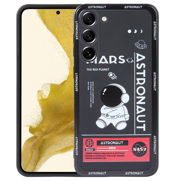 For Samsung Galaxy S20 Ultra 5G Astronaut Pattern Silicone Straight Edge Phone Case(Mars Astronaut-Black)