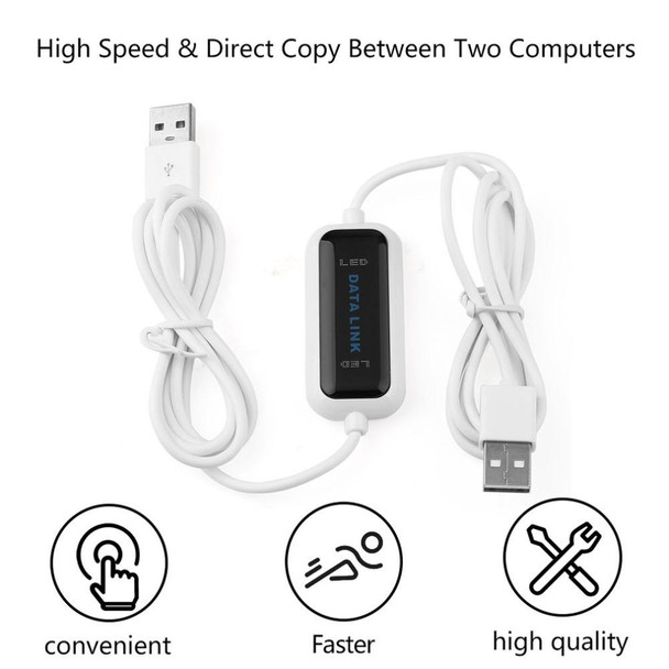 High Speed USB PC to PC Online Share Data Link Net Direct File Transfer Bridge Cable, Length: 1.75m