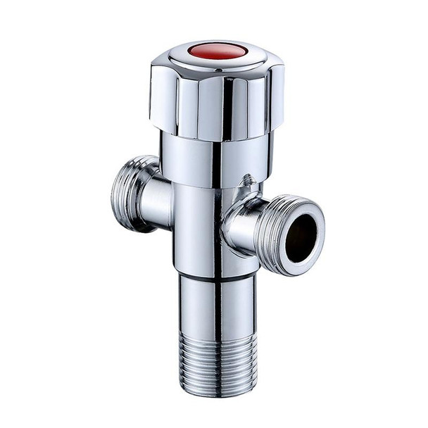 2 PCS Stainless Steel Double Outlet Angle Valve Single Handle Double Control 1 In 2 Out Electroplating Wire Drawing Angle Valve, Specification: Plated