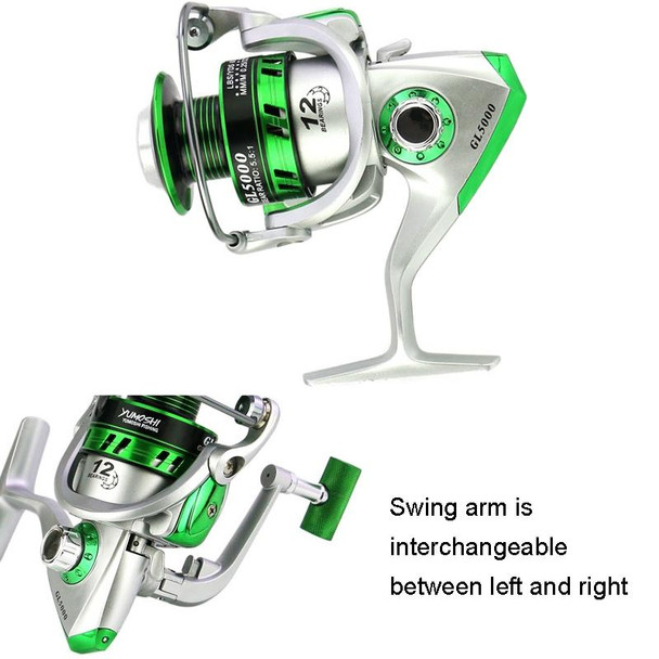 YUMOSHI GL Series Fishing Lines Spinning Reel, Specification: GL7000 Silver