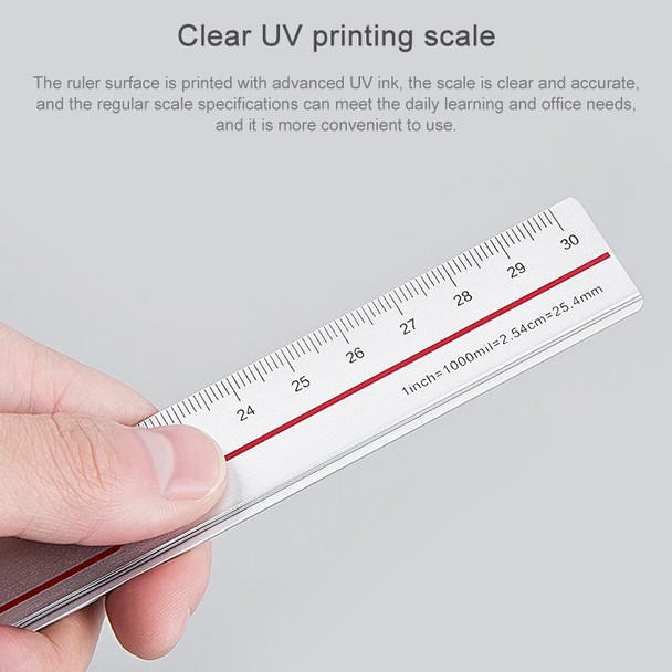 Original Xiaomi Youpin Fizz Aluminum Alloy Ruler Set Ruler Drawing Measurement Geometric Triangle Protractor (Red)