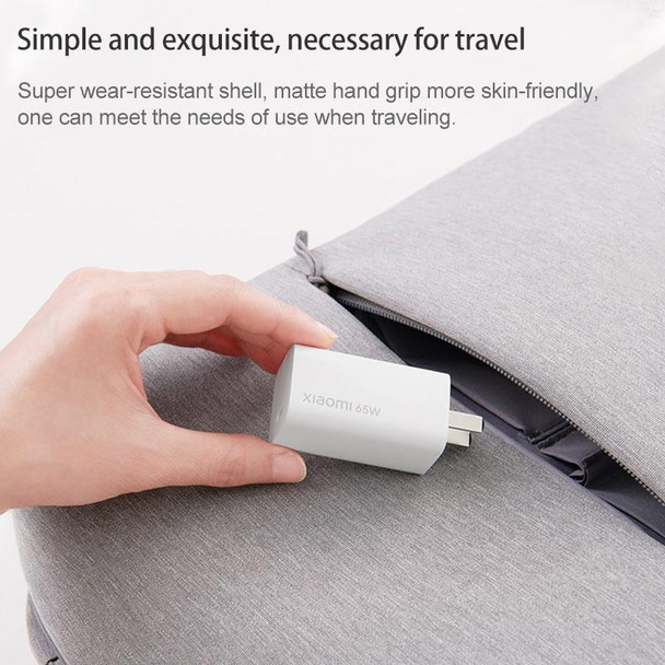 Original Xiaomi AD65G 65W Single USB-C / Type-C Interface Travel Charger GaN Charger, US Plug(White)