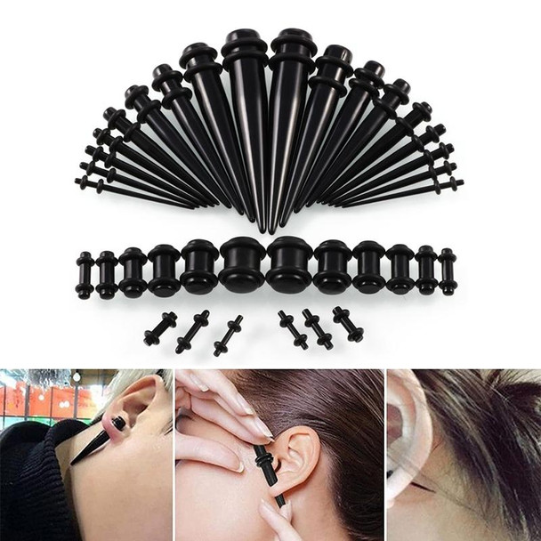 36PCS Unisex Acrylic Ear Expansion Ear Extender 14G-00G Accessories Set(Transparent)