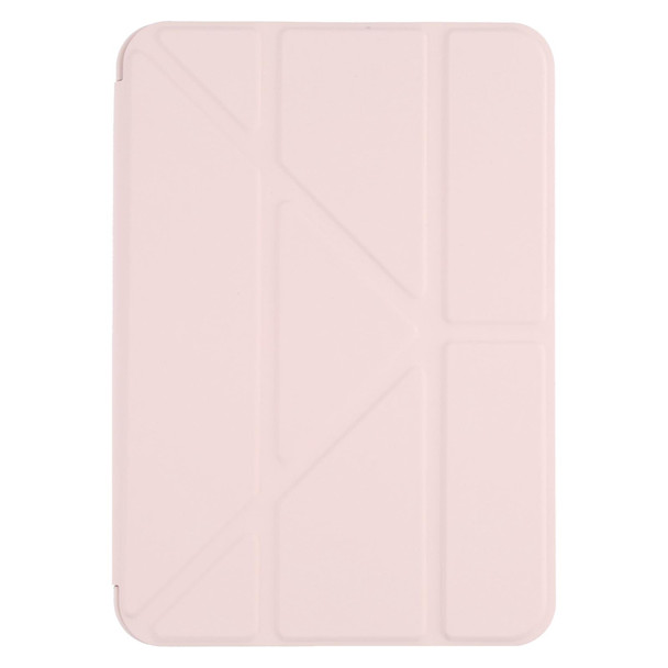 Multi-folding Horizontal Flip Honeycomb PU Leather + Shockproof TPU Tablet Case with Holder - iPad mini 6(Pink)