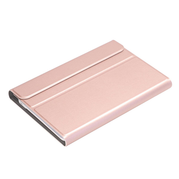 A06B Ultra-thin Detachable Bluetooth Keyboard Leatherette Tablet Case with Pen Slot & Holder for iPad mini 6(Rose Gold)