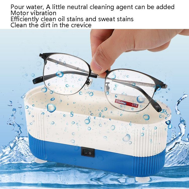 3 in 1 Glasses Cleaning Machine Small Contact Lens Glasses Jewelry Watch Cleaner(Blue)