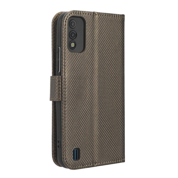 For Itel A26 Diamond Texture Leatherette Phone Case(Brown)