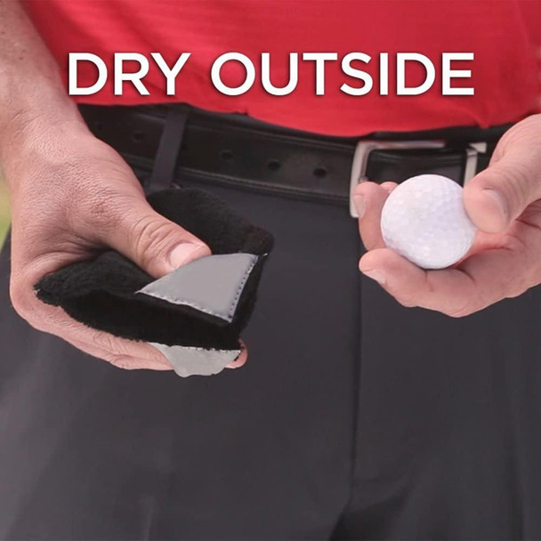 Microfiber Fleece Lining GOLF Ball Cleaning Towel with Carabiner Hook(Black)