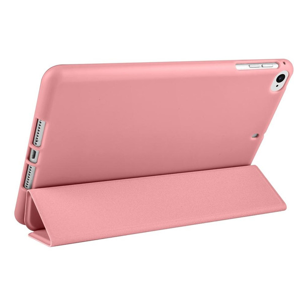 For iPad mini 5 / 4 / 3 / 2 / 1 3-folding TPU Horizontal Flip Leatherette Tablet Case with Holder(Rose Gold)