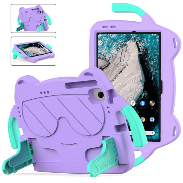 For Nokia T20 10.36 2021 Ice Baby EVA Shockproof Hard PC Tablet Case(Light Purple+Mint Green)
