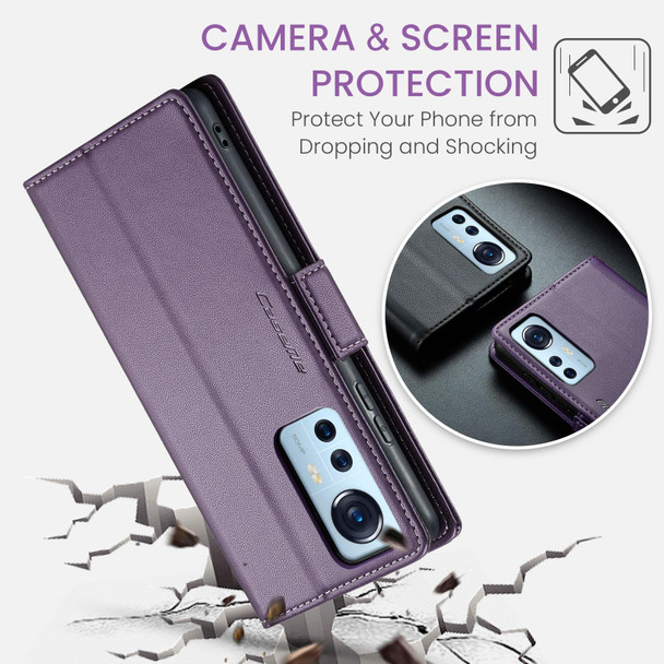 For Xiaomi 12 / 12X / 12S CaseMe 023 Butterfly Buckle Litchi Texture RFID Anti-theft Leather Phone Case(Pearly Purple)