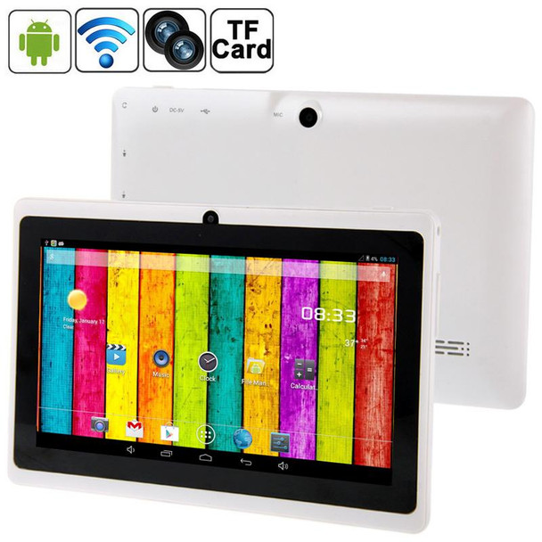 7.0 inch Tablet PC, 512MB+4GB, Android 4.2.2, 360 Degrees Menu Rotation, Allwinner A33 Quad-core, Bluetooth, WiFi(White)