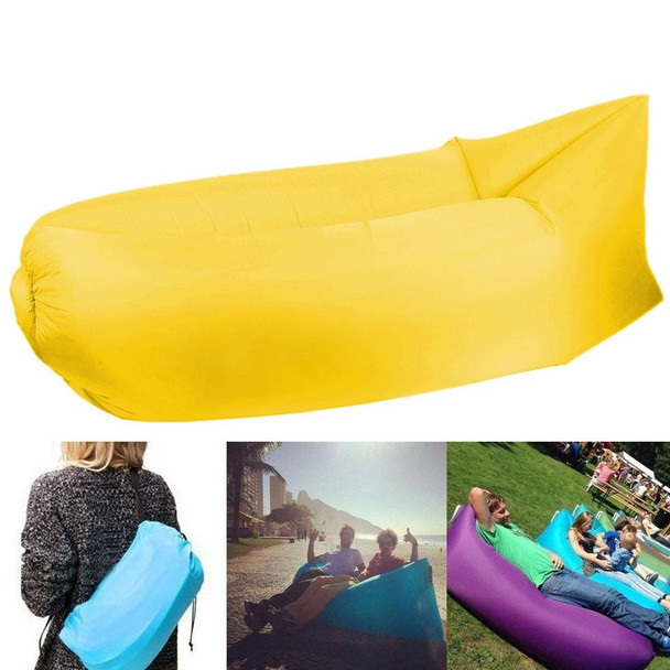 Inflatable Lounger Polyester Fabric Compression Air Bag Sofa for Beach / Travelling / Hospitality / Fishing, Size: 185cm x 75cm x 50cm, Normal Quality(Yellow)