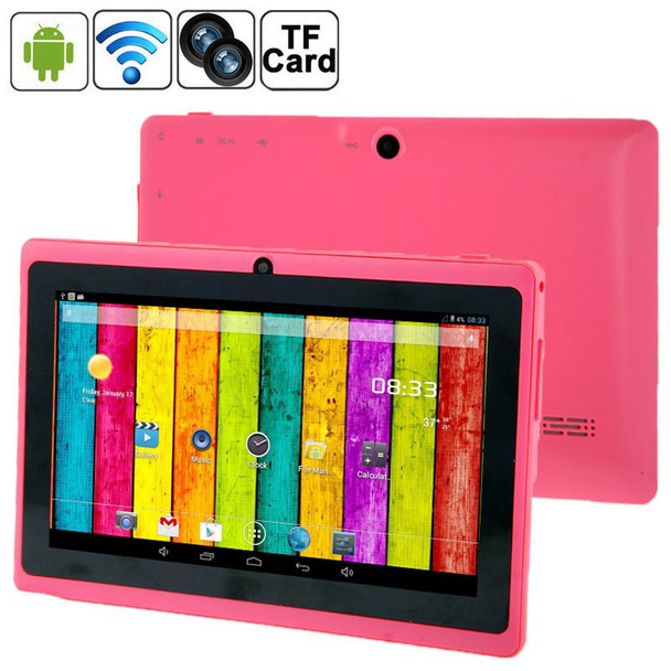 7.0 inch Tablet PC, 512MB+4GB, Android 4.2.2, 360 Degrees Menu Rotation, Allwinner A33 Quad-core, Bluetooth, WiFi(Magenta)