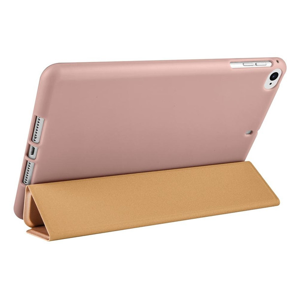 For iPad mini 5 / 4 / 3 / 2 / 1 3-folding TPU Horizontal Flip Leatherette Tablet Case with Holder(Gold)