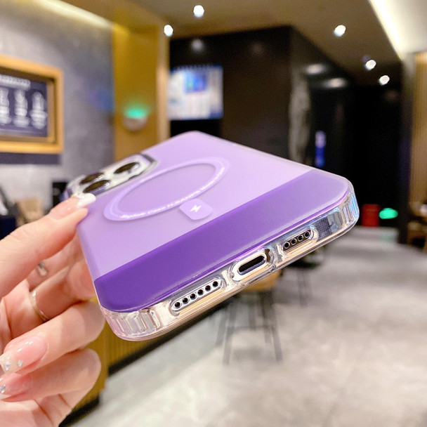 For iPhone 13 PC + TPU IMD MagSafe Magnetic Phone Case(Purple)