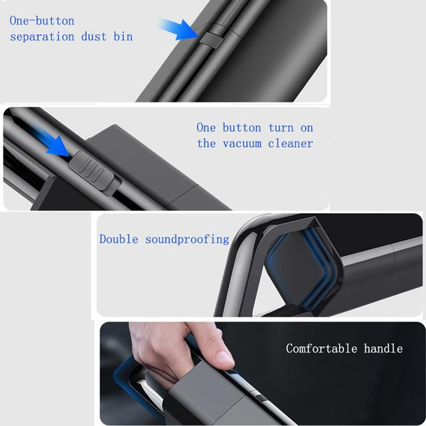 Car Portable Wireless 120W Handheld Powerful Vacuum Cleaner (Black)