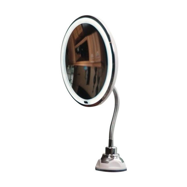 Suction Cup Type LED Lighted Makeup Mirror Flexible Wall Mounted Folding Mirror
