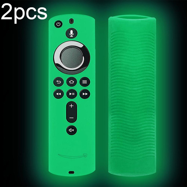 Y1 2pcs For Amazon Fire TV Stick 4K 2nd Gen Remote Control Anti-Fall Silicone Protective Case(Luminous Green)