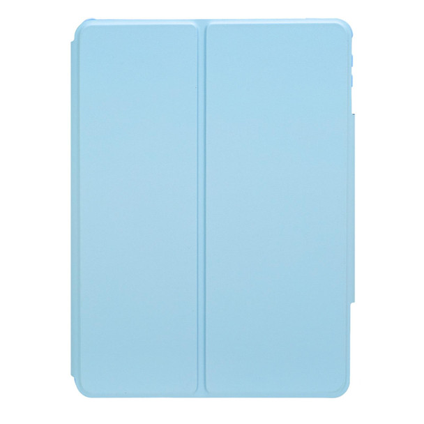 For iPad 10th Gen 10.9 2022 F10BS 360 Rotation Acrylic Transparent Bluetooth Keyboard Leatherette Case With Backlight(Blue)