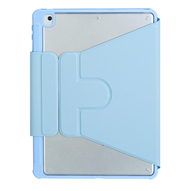 For iPad 10th Gen 10.9 2022 F10BS 360 Rotation Acrylic Transparent Bluetooth Keyboard Leatherette Case With Backlight(Blue)