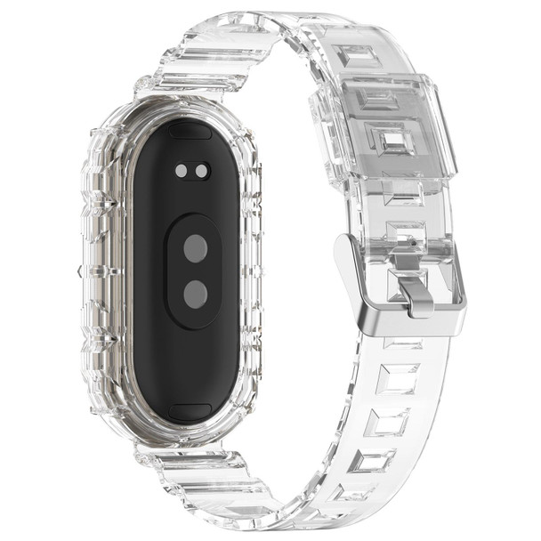 For Xiaomi Mi Band 8 Integrated Transparent Silicone Watch Band(White)