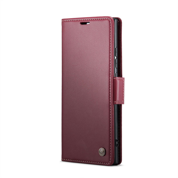 For Samsung Galaxy Note20 Ultra CaseMe 023 Butterfly Buckle Litchi Texture RFID Anti-theft Leatherette Phone Case(Wine Red)